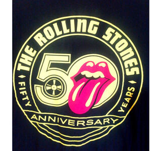 The Rolling Stones 50th Anniversary Men Sz L Black Tee
